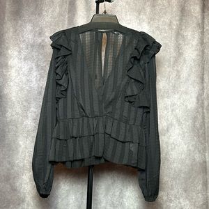 EXPRESS SHEER BLACK BLOUSE SIZE MEDIUM